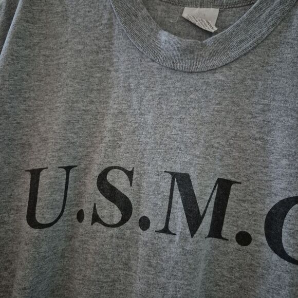 VINTAGE US Marine Corps T-Shirt 80s L See Meausrements - Picture 6 of 8
